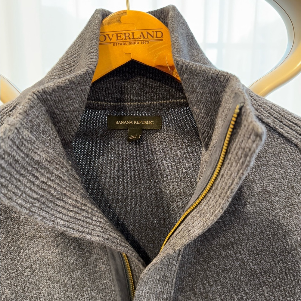 Blue High-Collar Jacket with Buttoned Pockets - Picture 4 of 5